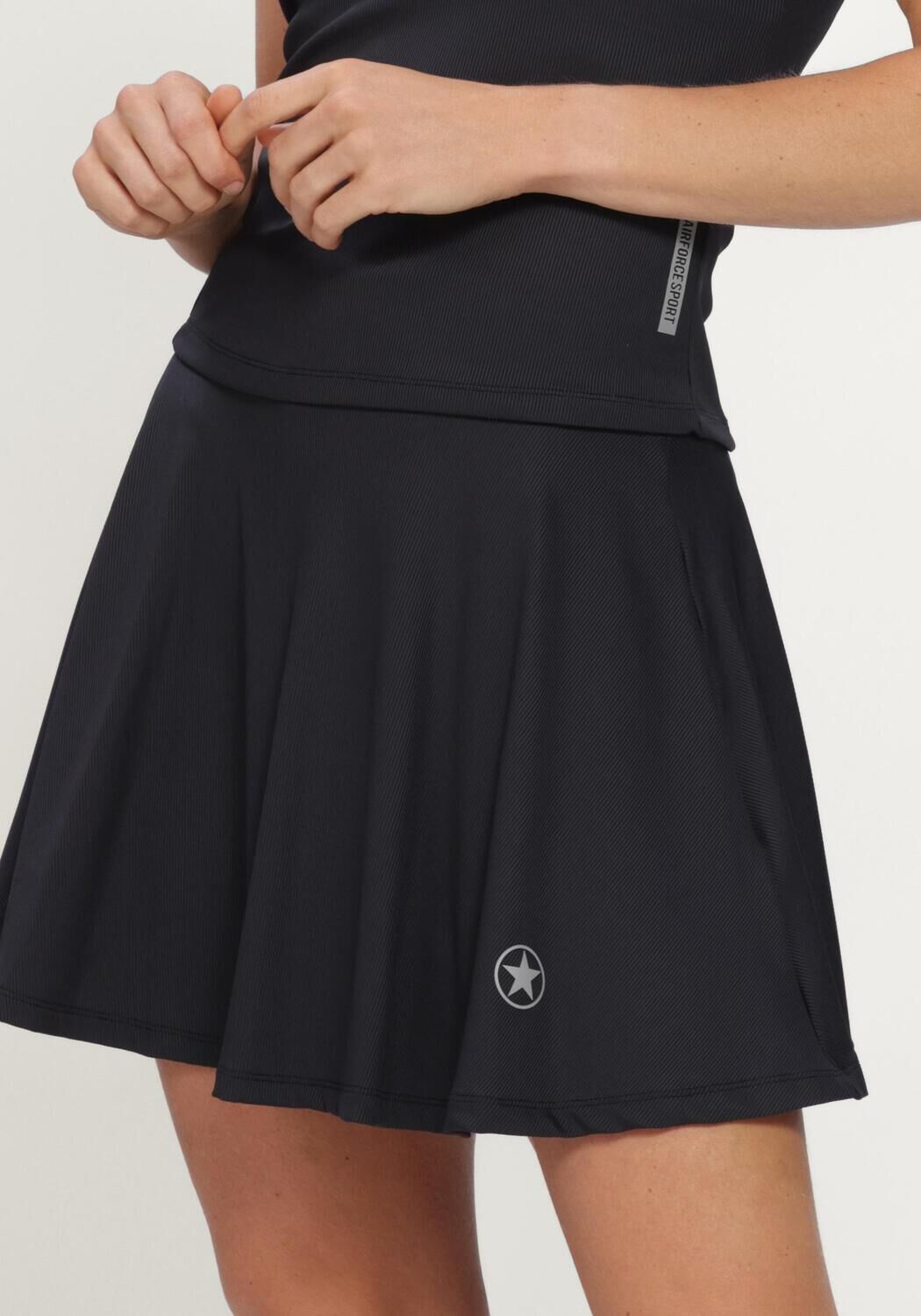 Schwarze AIRFORCE R&ouml;cke RIBBED TENNIS SKIRT - large