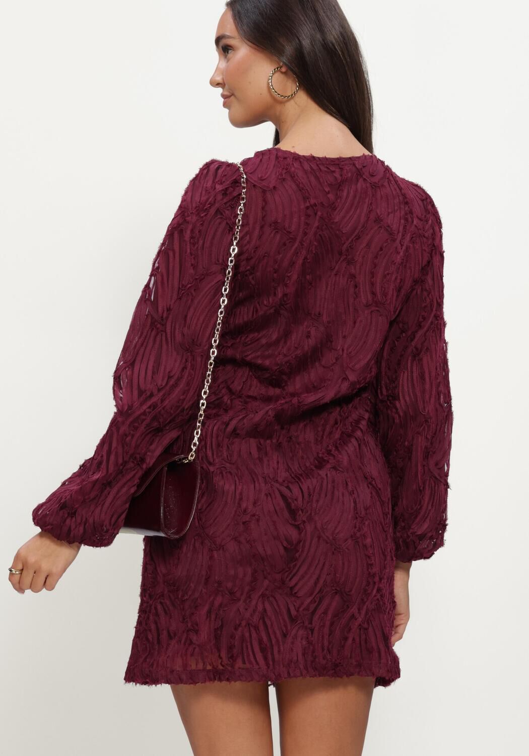Bordeaux OBJECT Minikleid OBJLUCIE LUKA L/S RE DRESS 147 DIV - large