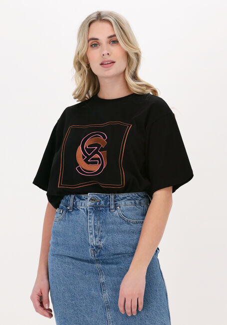Schwarze GESTUZ T-shirt GISA SOLID TEE - large
