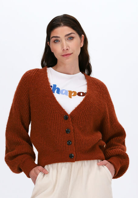 Cognacfarbene FABIENNE CHAPOT Strickjacke STARRY CARDIGAN - large