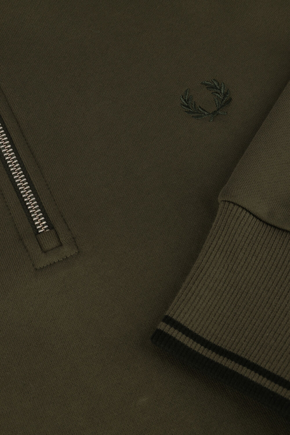 Gr&uuml;ne FRED PERRY Sweatshirt HALF ZIP SWEATSHIRT - large