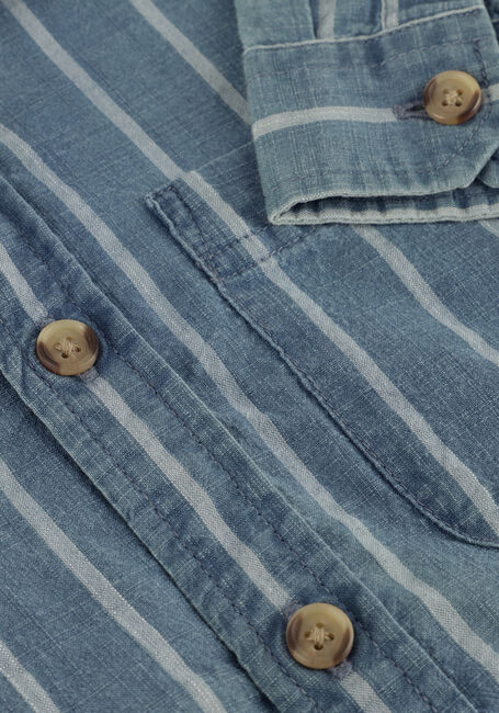 Blaue LES DEUX Casual-Oberhemd KASH INDIGO STRIPE SHIRT - large