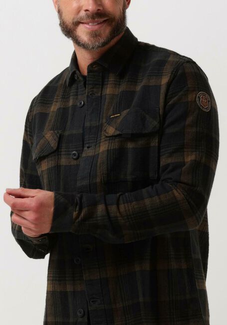 Schwarze PME LEGEND Casual-Oberhemd LONG SLEEVE SHIRT COTTON YARN DYED CHECK - large