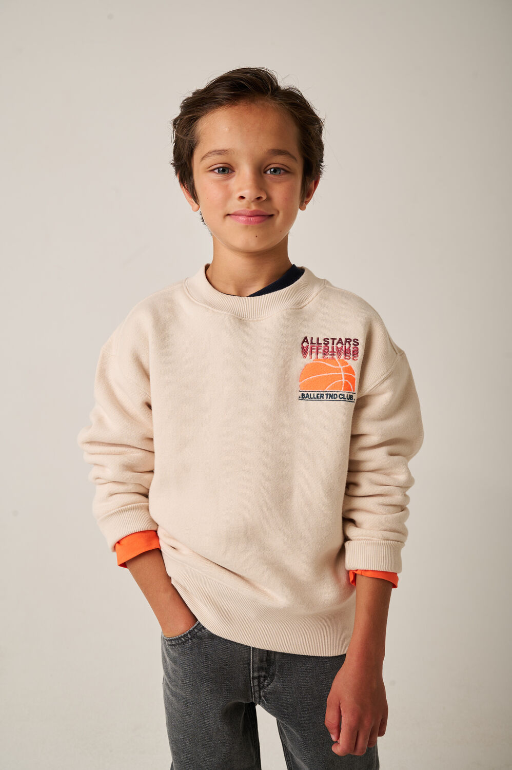 Ecru TUMBLE 'N DRY Sweatshirt ALLSTARS - large
