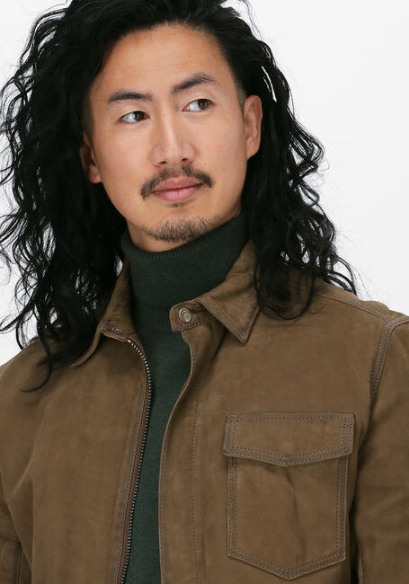 Grüne GOOSECRAFT Lederjack GC SIN CITY NUBUCK OVERSHIRT - large