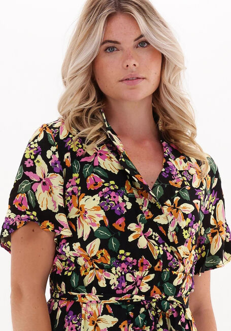 Mehrfarbige/Bunte COLOURFUL REBEL Maxikleid VERY BIG FLOWER MAXI BLAZER COLLAR DRESS - large