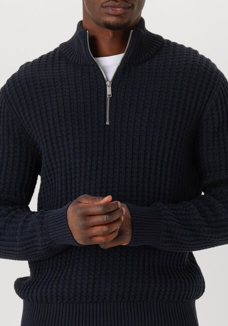 Dunkelblau SELECTED HOMME Pullover SLHTOM LS KNIT STRUCTURE HALF ZIP - large