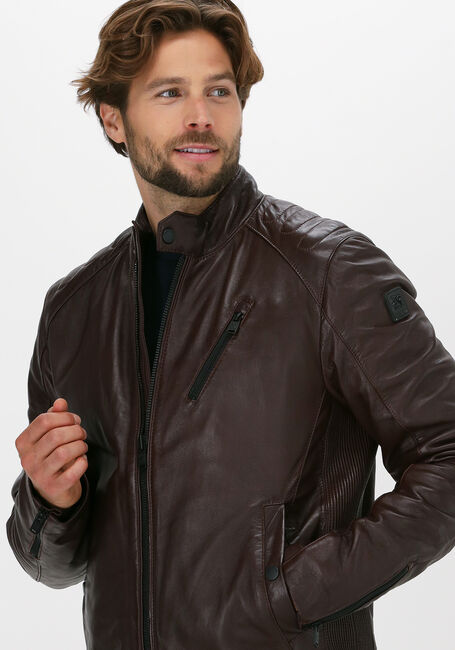 Braune VANGUARD Lederjack SHORT JACKET SHEEP VEG OILY - large