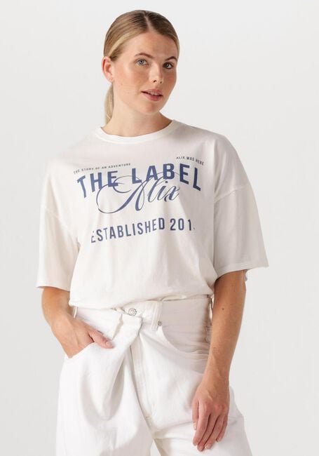 Weiße ALIX THE LABEL T-shirt LADIES KNITTED THE LABEL T-SHIRT - large