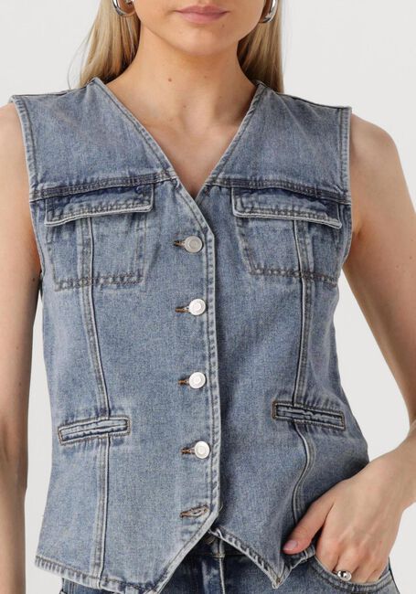 Blaue ROUGE EDIT Gilet ROUJOLIE DENIM WAISTCOAT - large