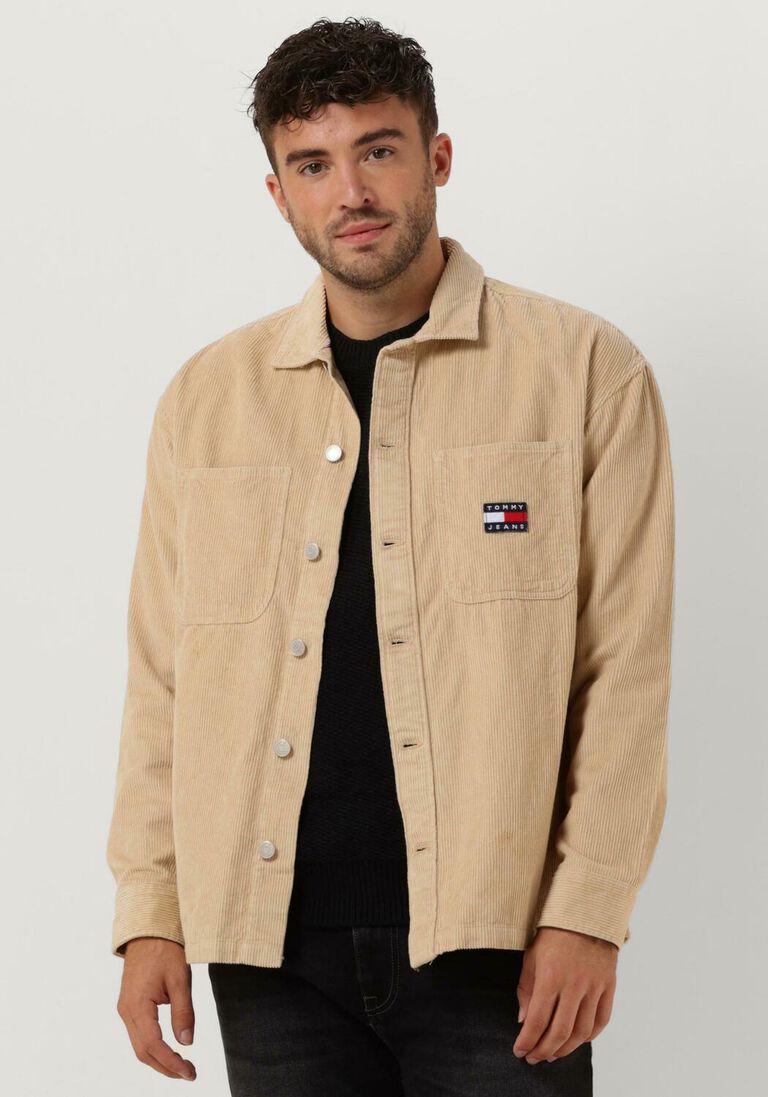 beige tommy jeans overshirt tjm chunky cord overshirt