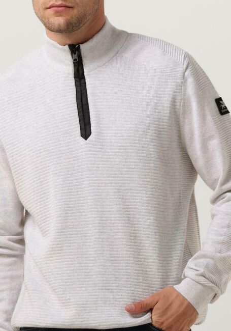 Ecru VANGUARD Pullover HALP ZIP COLLAR COTTON STRUCTURE - large