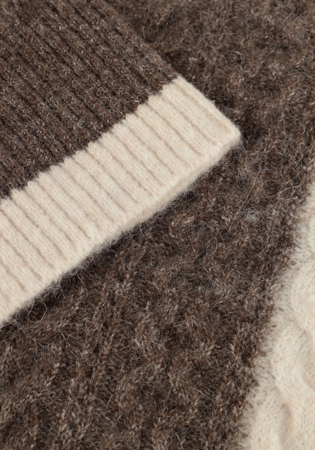 Beige OBJECT Pullover OBJROSA KNIT L/S RE PULLOVER - large