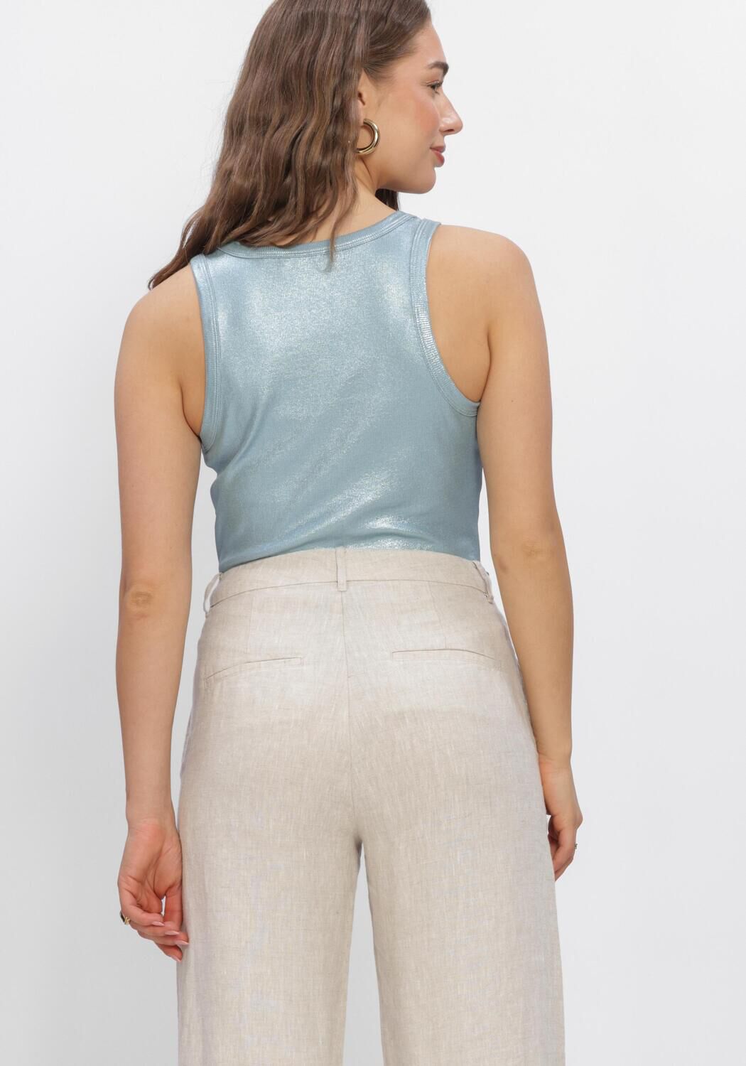 Blaue SUMMUM Top RIB TANKTOP COTTON RIB - large