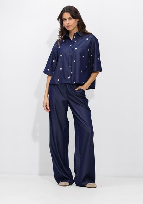 Dunkelblau NUKUS Weite Hose KYLIE PANTS GLOSSY - large