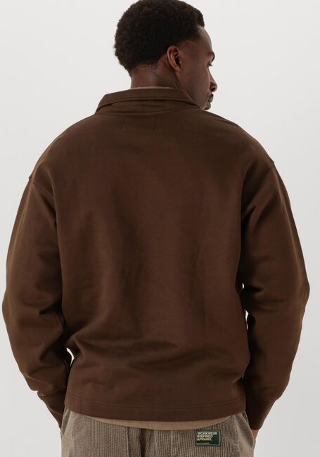 Braune SELECTED MEN Pullover SLHRELAXARON LS HALF ZIP SWEAT - large
