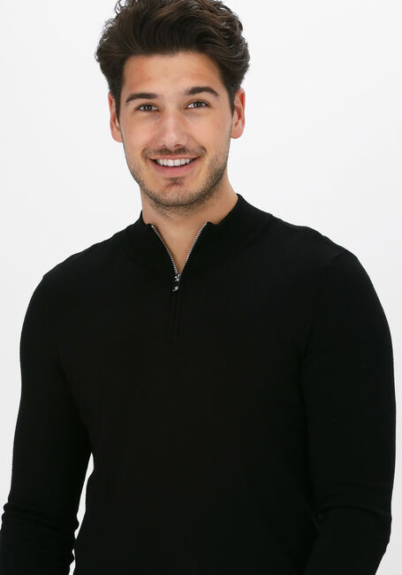 Schwarze PUREWHITE Pullover ESSENTIAL KNIT HALF ZIP LS - large