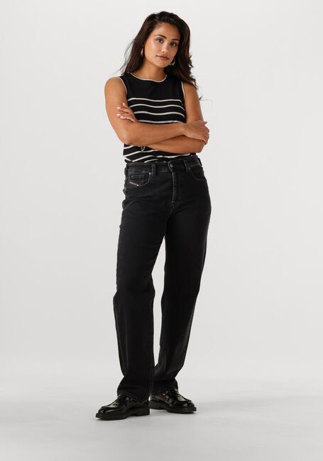 Schwarze SELECTED FEMME Spencer SLFESTHER SL CONTRAST KNIT TOP - large