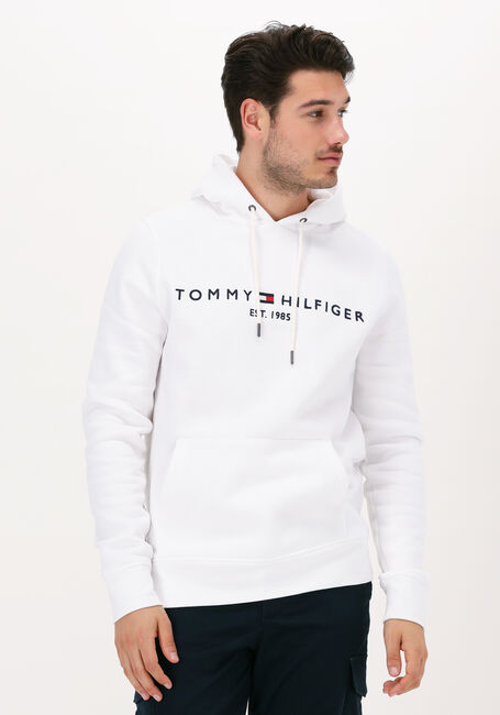 Weiße TOMMY HILFIGER Sweatshirt TOMMY LOGO HOODY - large