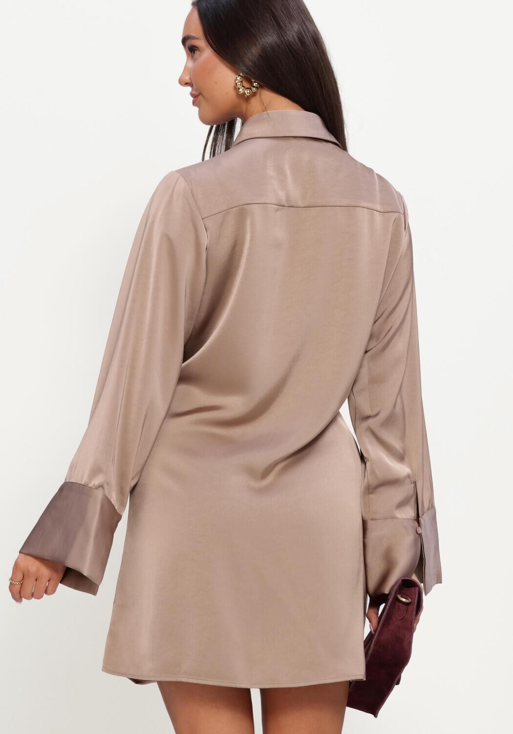 Taupe NEO NOIR Minikleid BIRIA HEAVY SATEEN DRESS - large