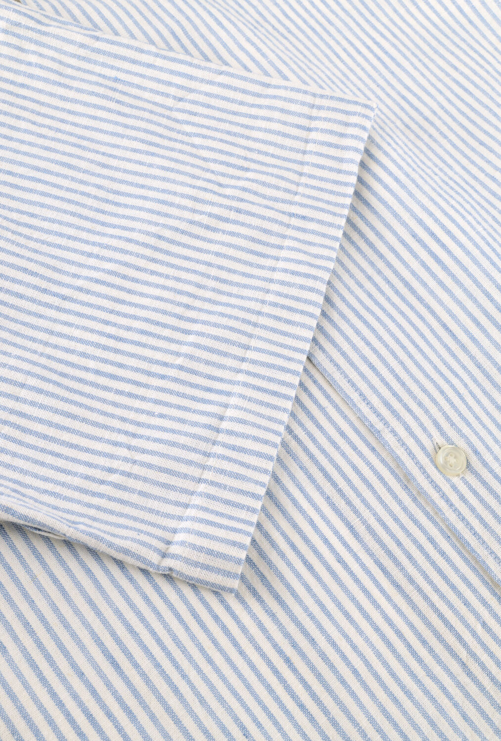 Hellblau LES DEUX Casual-Oberhemd LUKAS STRIPE COTTON LINEN SS SHIRT - large