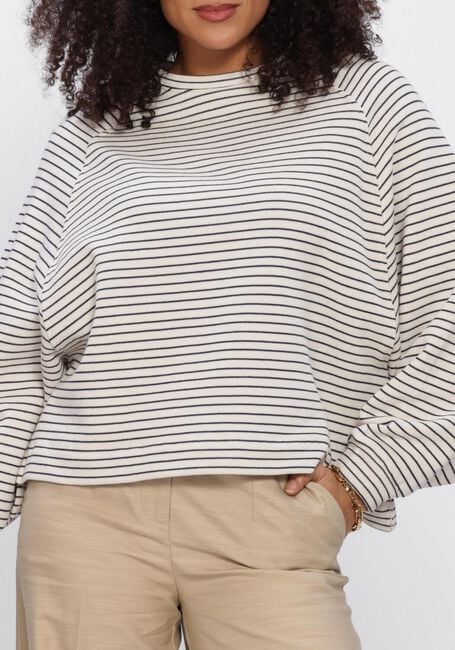 Wei&szlig;e ANOTHER LABEL T-shirt ALFLORI STRIPE SWEAT L/S - large