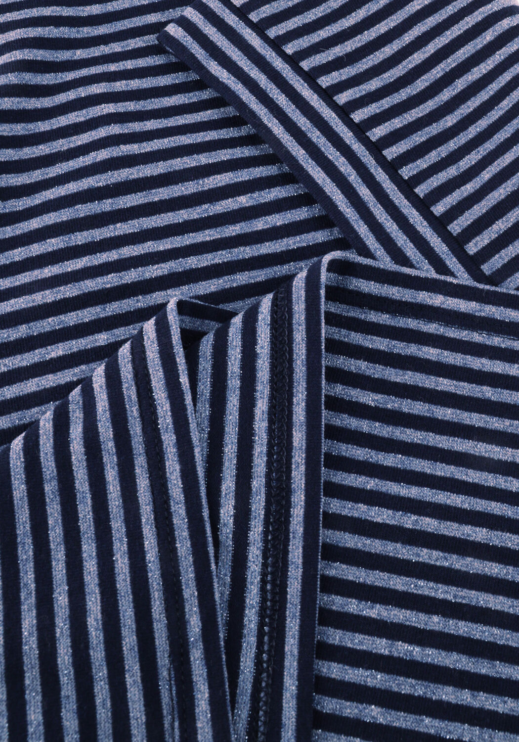 Blaue SUMMUM T-shirt TOP TWO TONE LUREX STRIPE - large