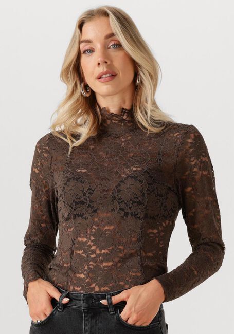Braune NEO NOIR Tops & T-shirts LIZA LACEFLOWER BLOUSE - large