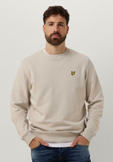 Beige LYLE & SCOTT Pullover CREW NECK SWEATSHIRT - large