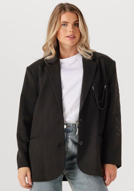 Schwarze ALIX THE LABEL Blazer LADIES WOVEN GRANDAD BLAZER - large