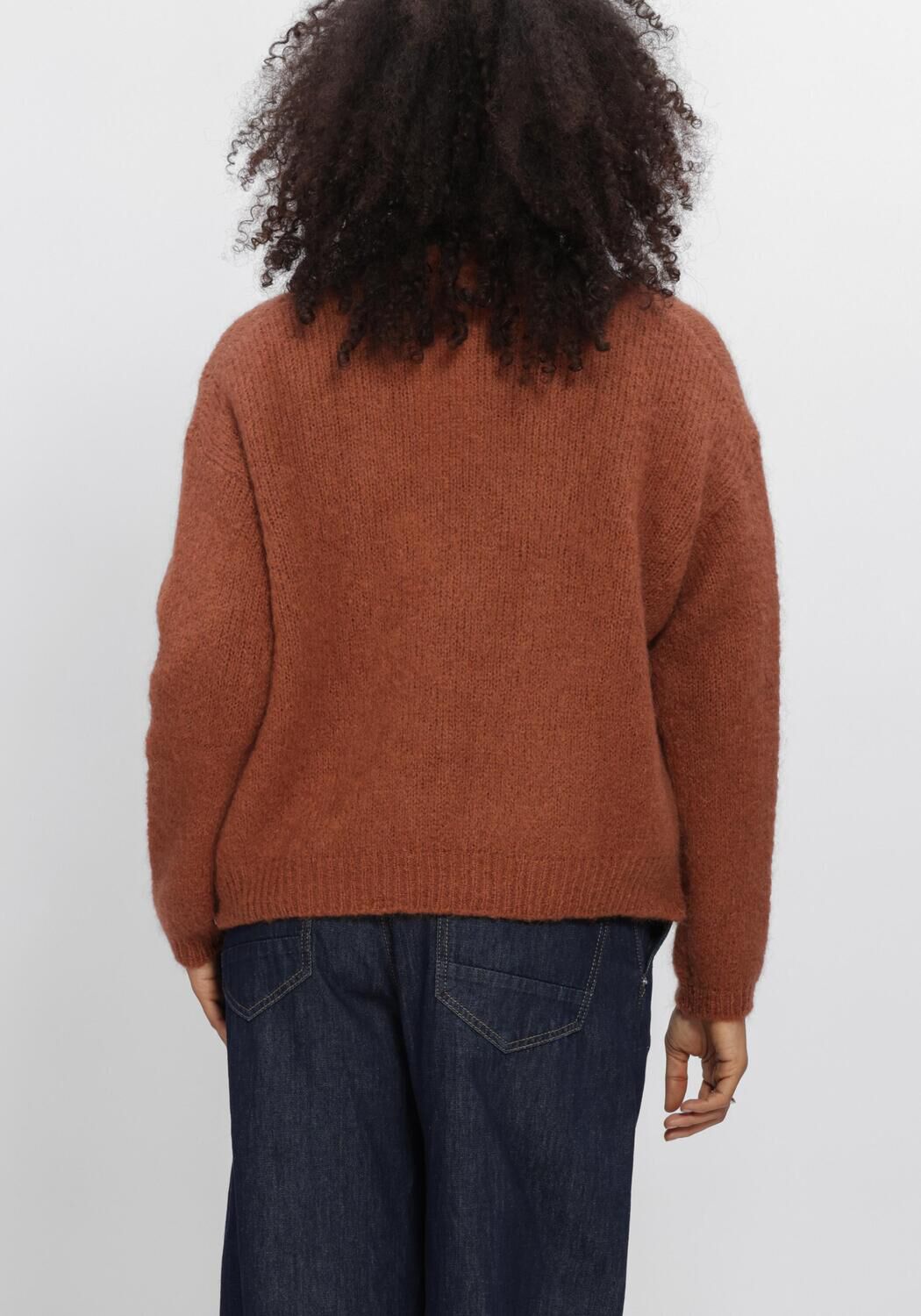Braune SUMMUM Strickjacke WRAP CARDIGAN MOHAIR WOOL BLEND KNIT - large