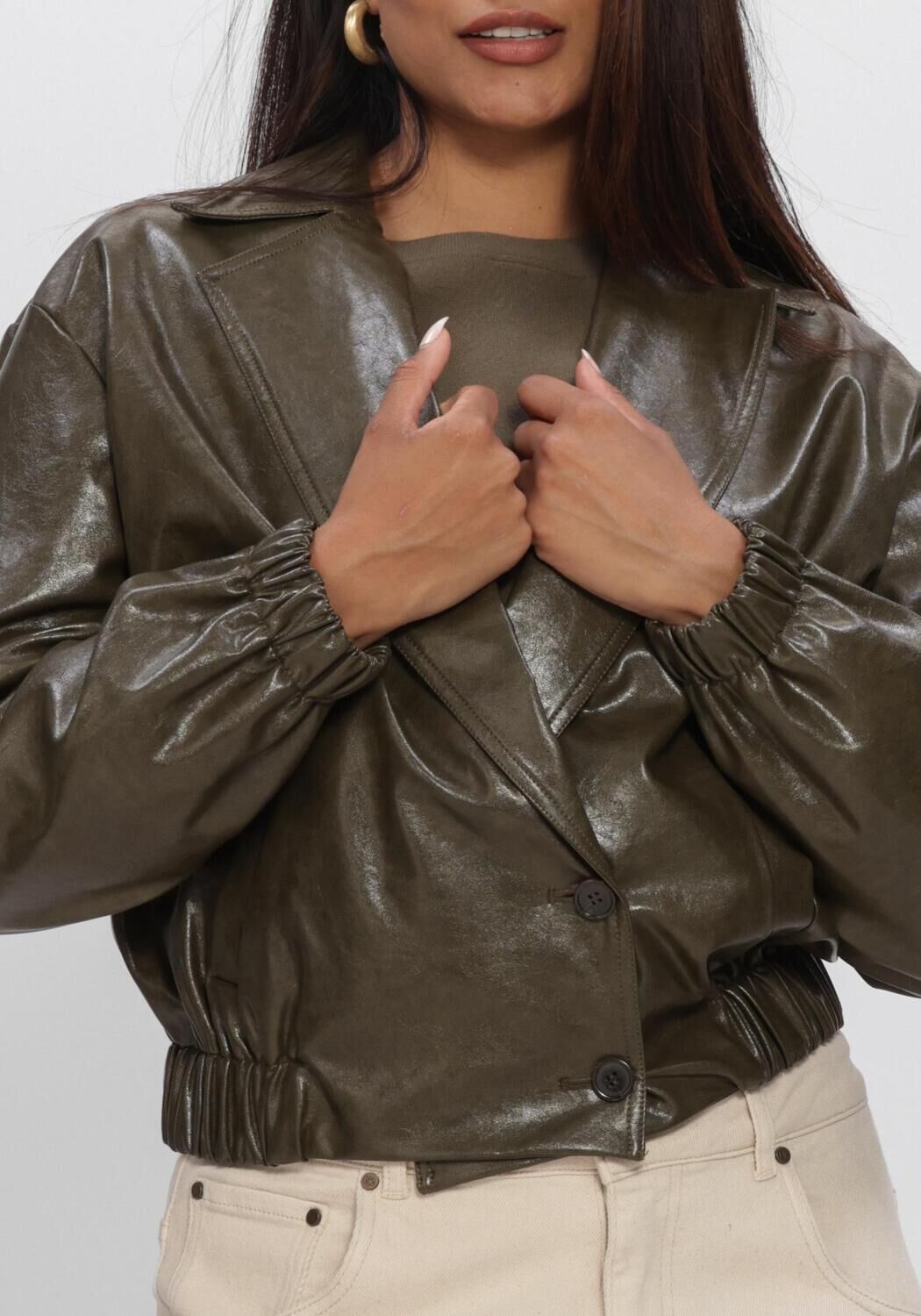 Khaki NUKUS Jacken MADELIN JACKET PU - large