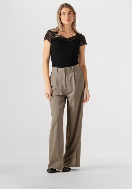 Schwarze ROSEMUNDE Top BEATHA CAPSLEEVE - large