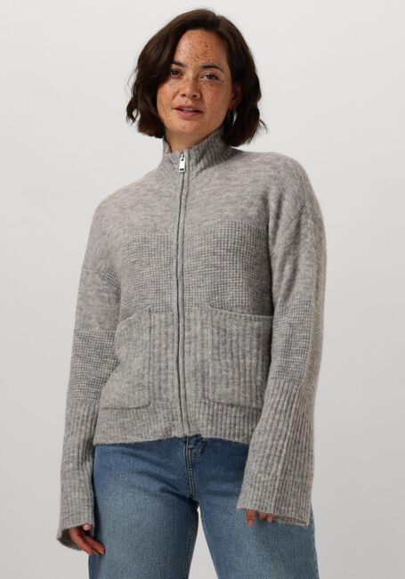 Graue MSCH COPENHAGEN Strickjacke MSCHLEDIONA HOPE ZIP CARDIGAN - large