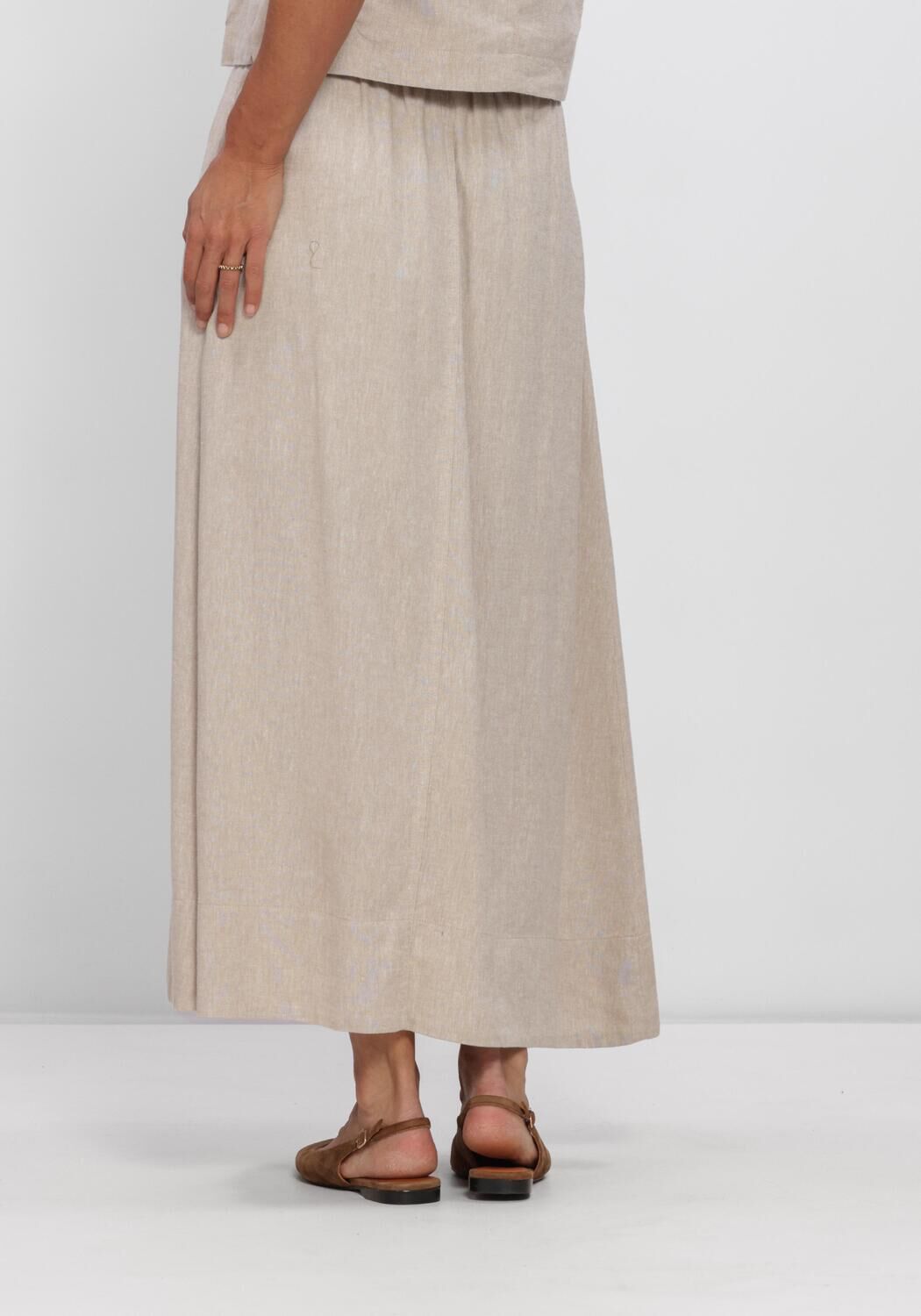 Beige Y.A.S. R&ouml;cke YASUSUMA HW LINEN BLEND LONG SKIRT - large