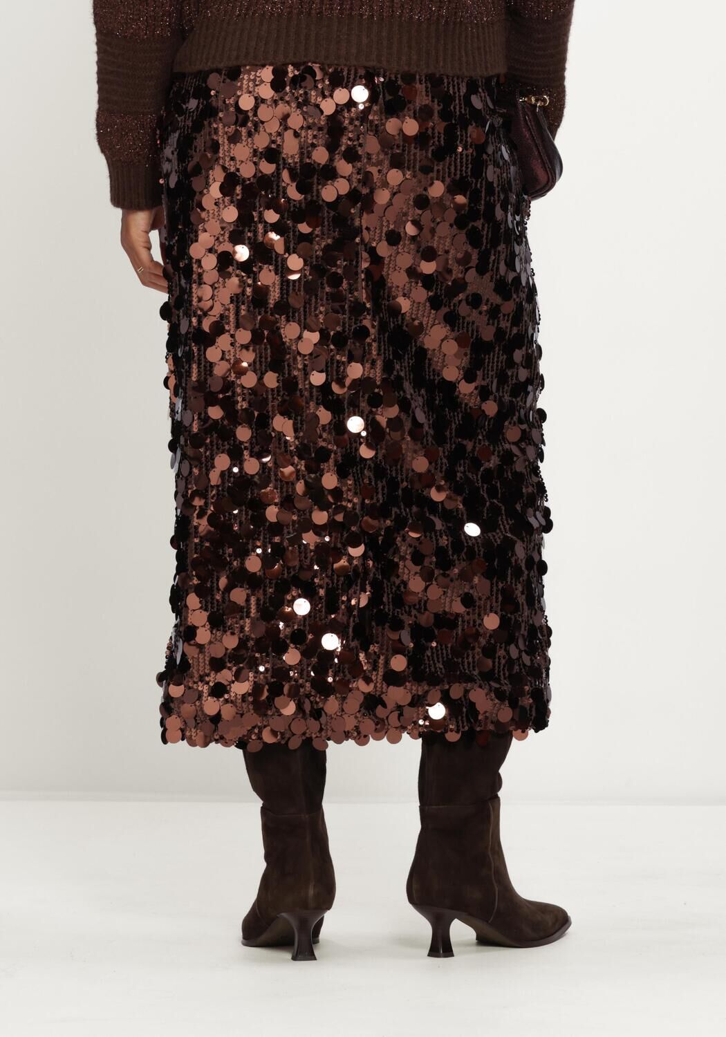 Braune POM AMSTERDAM Maxirock LINA CHOCOLATE BROWN - large