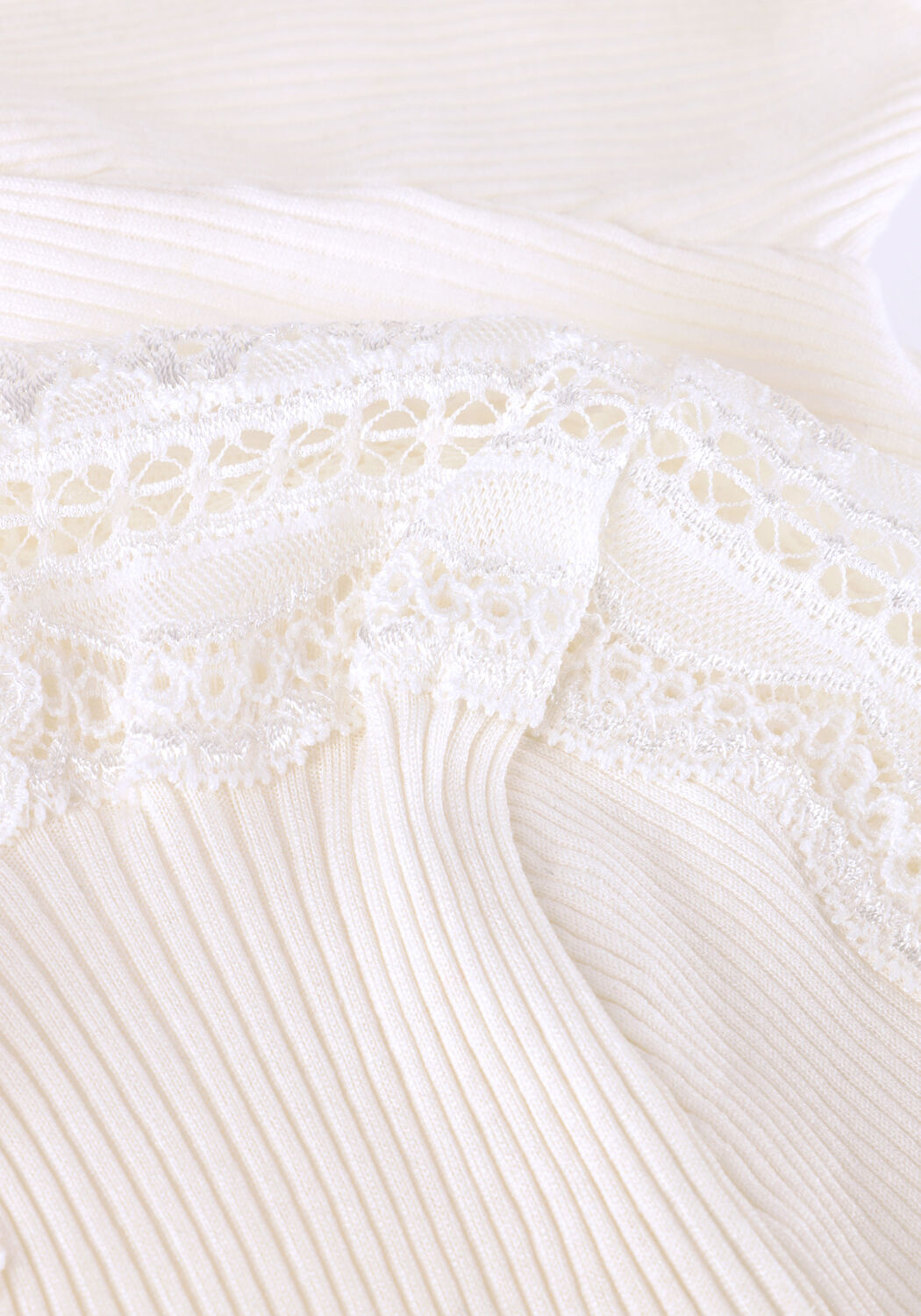 Wei&szlig;e ROSEMUNDE T-shirt BENITA SILK T-SHIRT W/ LACE - large