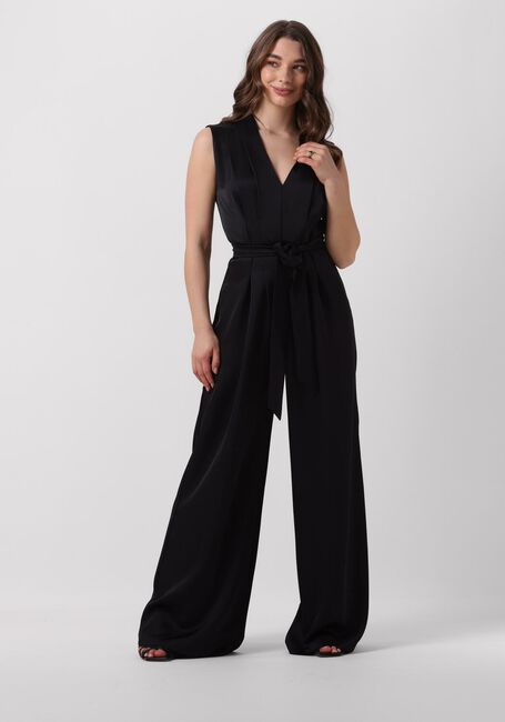 Schwarze ACCESS Jumpsuit SATIN JUMPSUIT WITH PLEATS - large