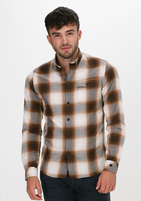 Braune CAST IRON Casual-Oberhemd LONG SLEEVE SHIRT YD SHADOW CH - large