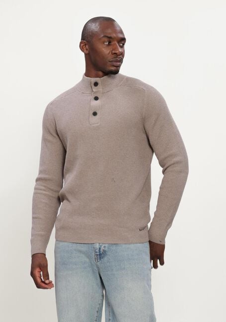 Beige GENTI Pullover TURTLE BUTTON LS - large