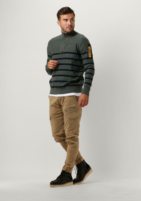 Grüne PME LEGEND Pullover HALF ZIP COLLAR COTTON RIB KNIT - large