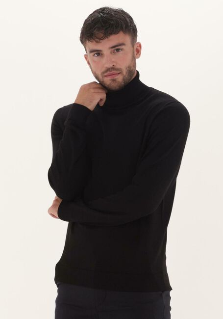 Schwarze SELECTED HOMME Rollkragenpullover TOWN MERINO COOLMAX KNIT ROLL B - large