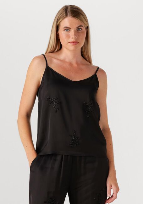 Schwarze ALIX THE LABEL Top LADIES WOVEN SATIN BEADED CAMISOLE - large