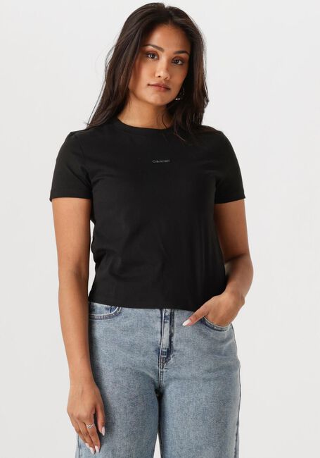 Schwarze CALVIN KLEIN T-shirt PLACED INSTITUTIONAL BABY TEE - large