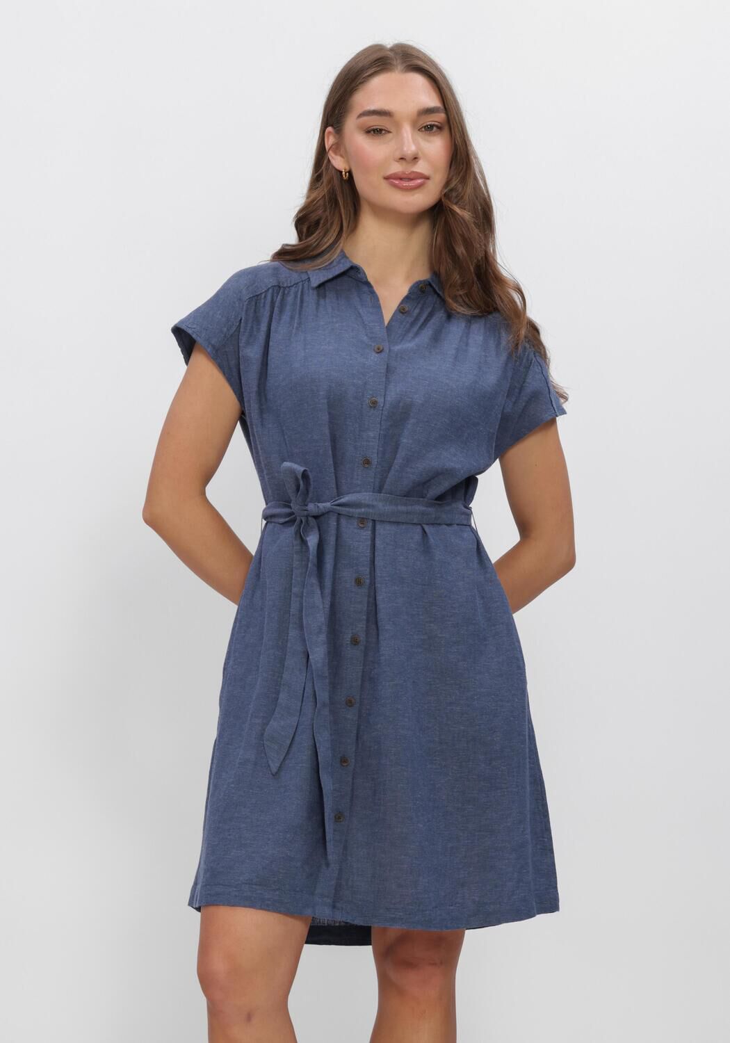 Blaue MSCH COPENHAGEN Kleider MSCHVIANA GINIA SS SHIRT DRESS - large