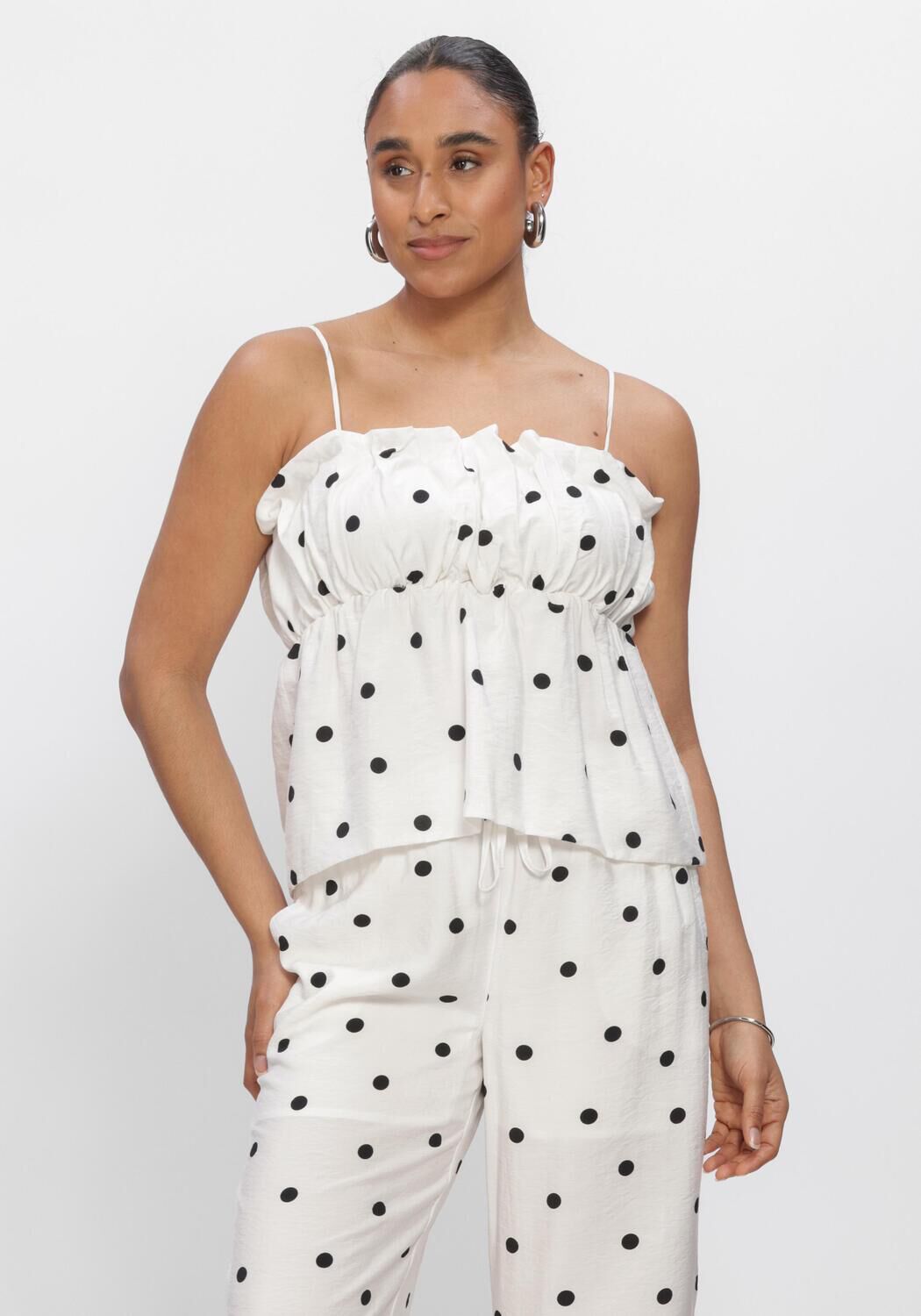 Wei&szlig;e CATWALK JUNKIE Blusen DOTTED SPAGHETTI TOP - large