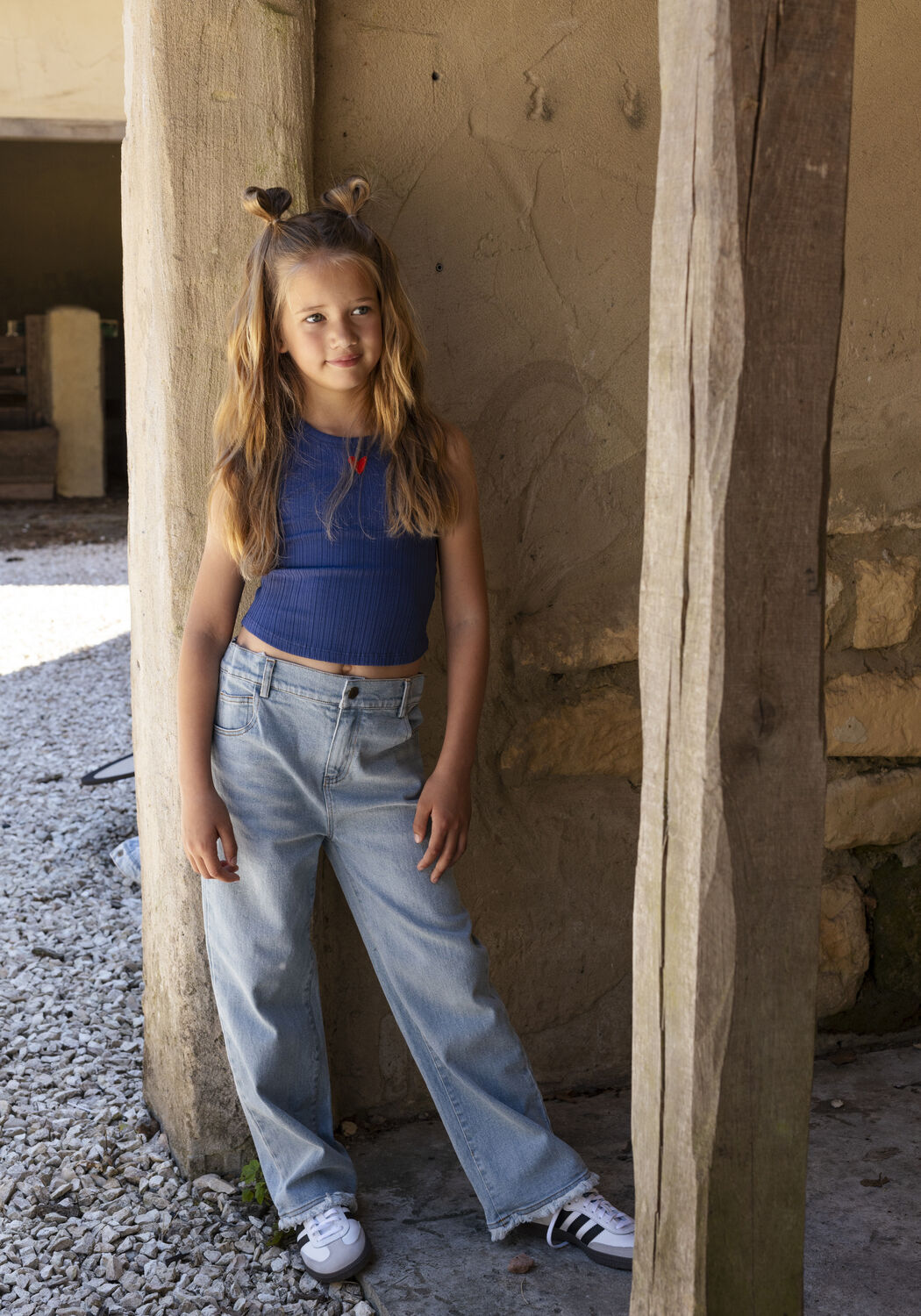 Blaue AMMEHOELA Top ELYN - large