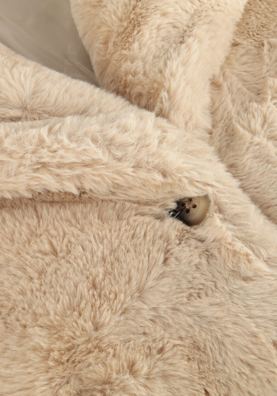 Ecru NOTRE-V Fake-Fur-Jack FUR COAT LONG - large