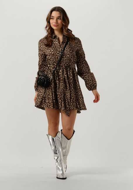 Braune COLOURFUL REBEL Minikleid MINON LEOPARD MINI DRESS - large