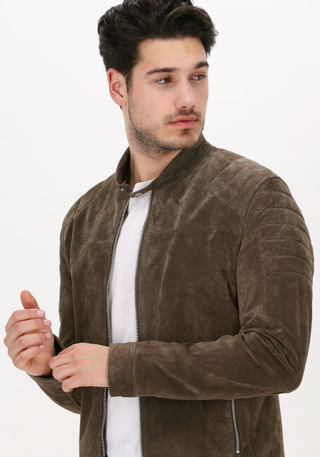 Braune GOOSECRAFT Lederjack ANYTIME BIKER - large